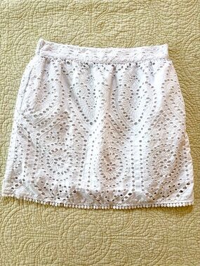 Ryegrass White Eyelet Mini Skirt